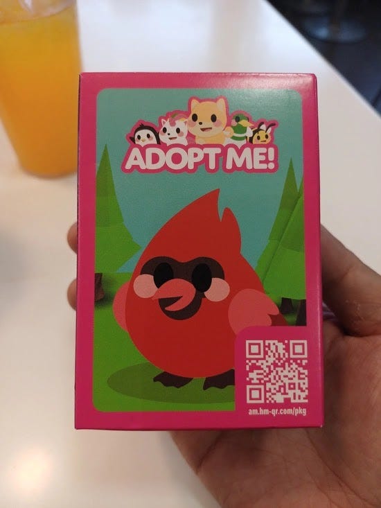 McDonald's Adopt Me Toy McDonald's Adopt Me Toy