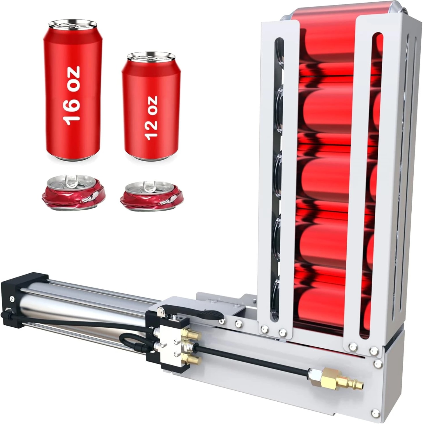 Pneumatic Can Crusher, Aluminum Can Crushers for Recycling, Multi-Load 6 Cans De - Picture 1 of 12