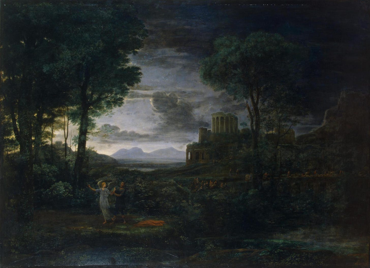 Claude Lorrain — Paysage représentant Jacob luttant avec l’ange (de nuit) (1672)
