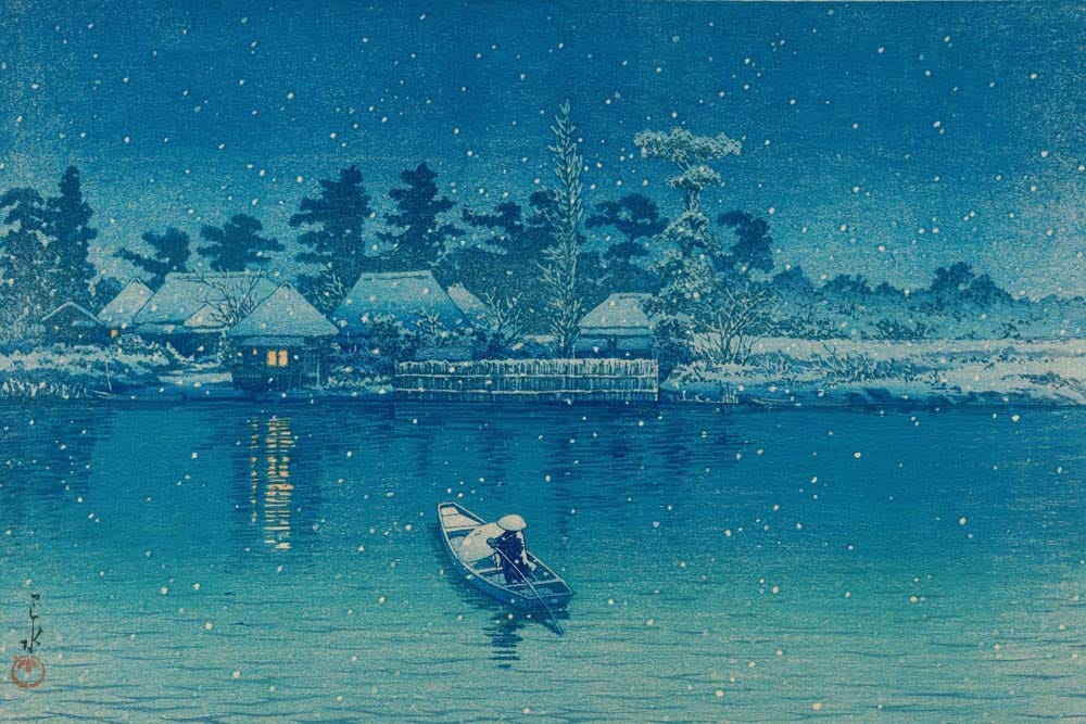 Japanese winter art of the snow, ushibori