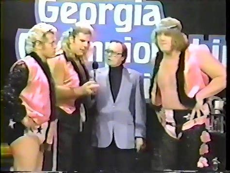Plowboy Frazier, The Freebirds, Jerry and Jack Brisco, Mr. Saito, Austin Idol and Kevin Sullivan, Tony Atlas