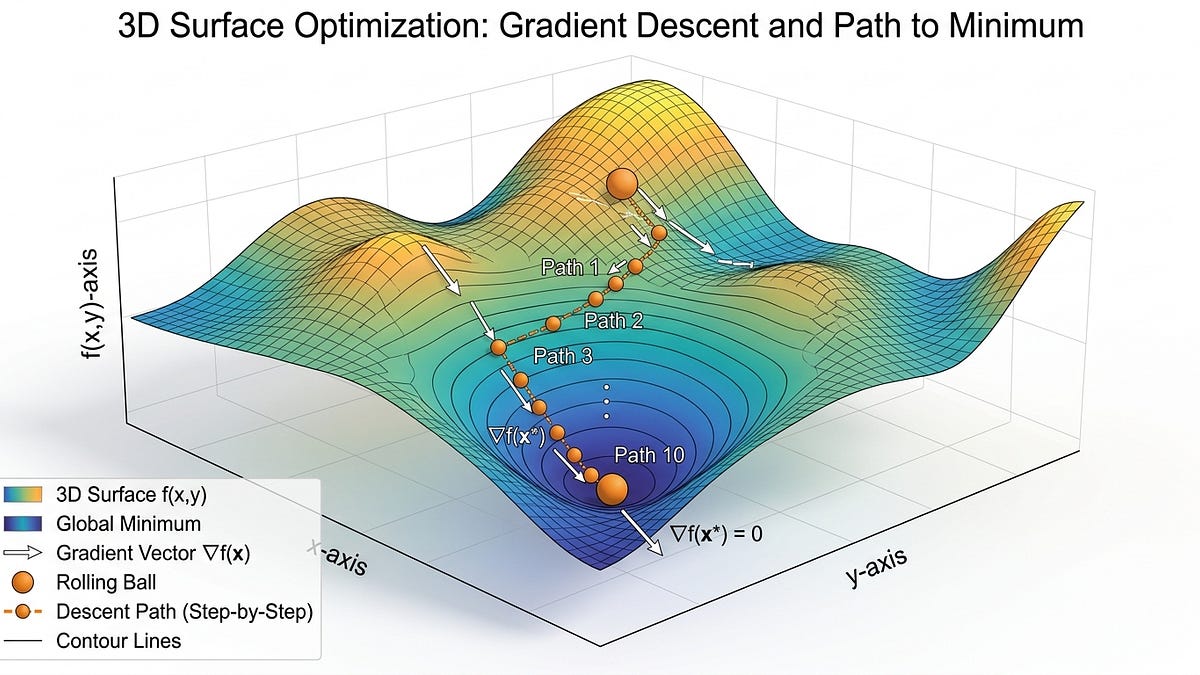 📉 Gradient Descent: How Machines Learn Step by Step