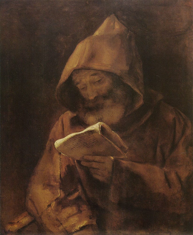 Rembrandt - Monk Reading