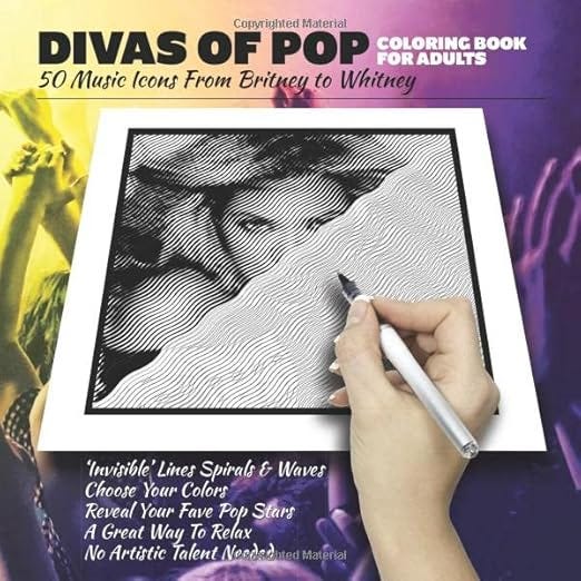 Divas Of Pop Coloring Book For Adults: 50 Music Icons From Britney To Whitney
