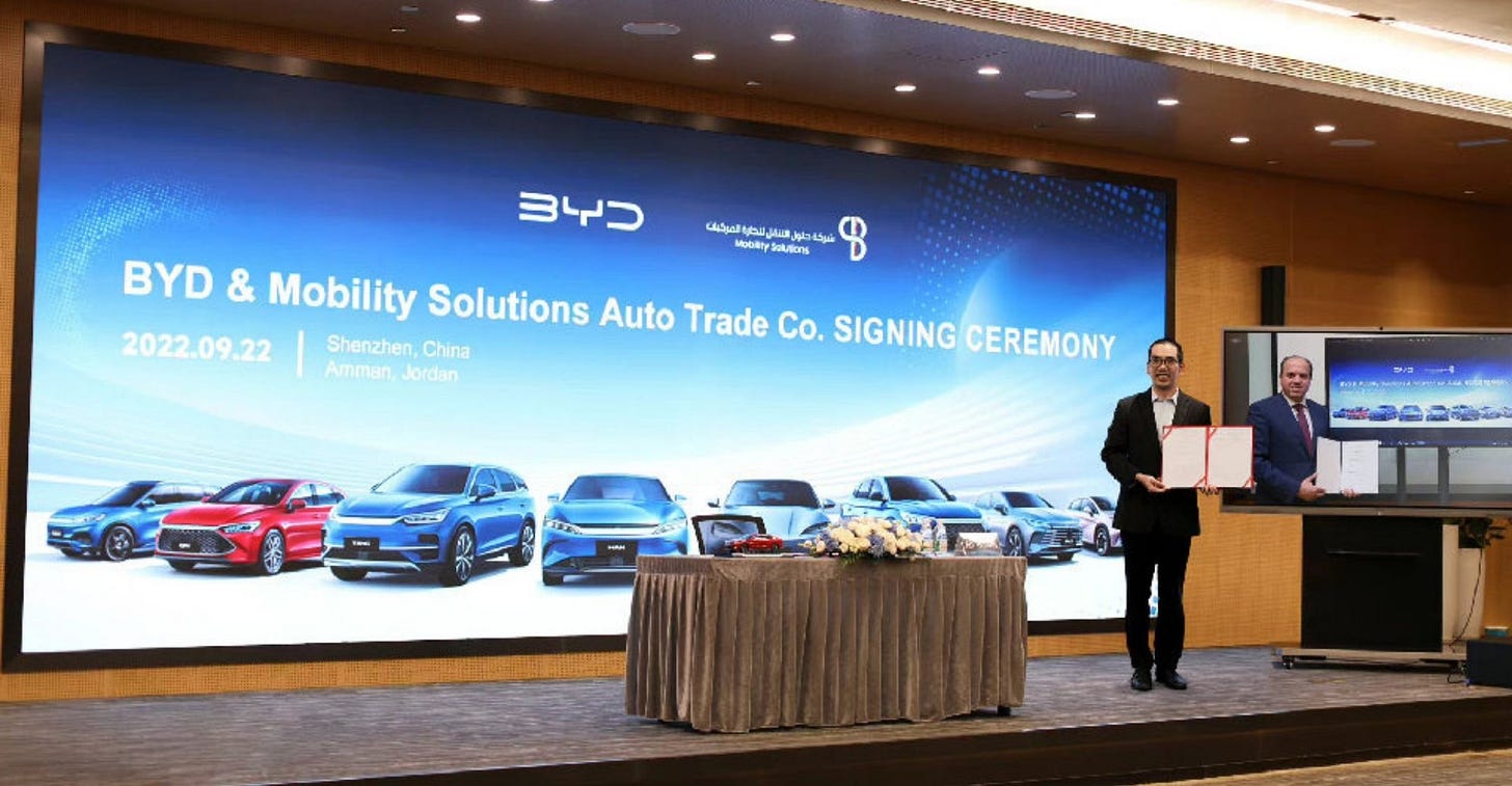 BYD New Energy Vehicles to Enter Jordanian Market