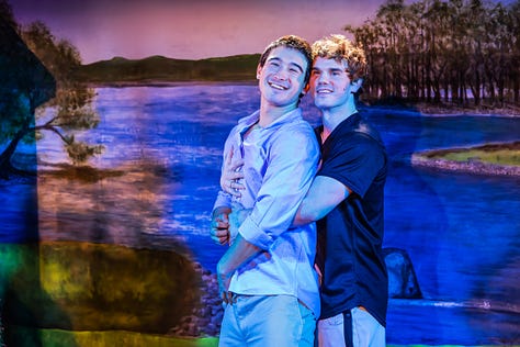 The cast of "Heated Rivalry: The Unauthorized Musical Parody," shot by Matthew Murphy
