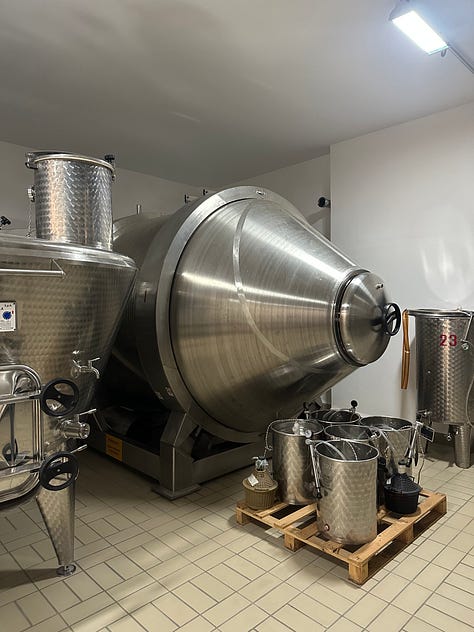Raffaele's fermenters & Pietraventosa's underground cellar