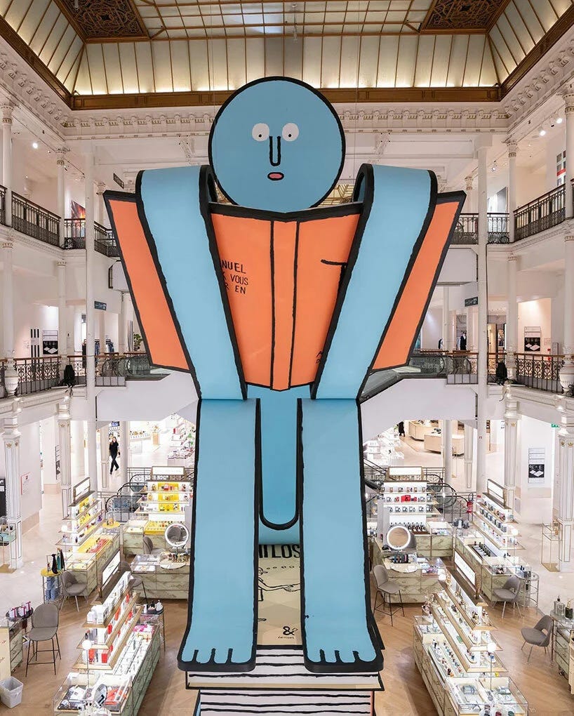 Jean Jullien launches Paris book-themed exhibition featuring paper