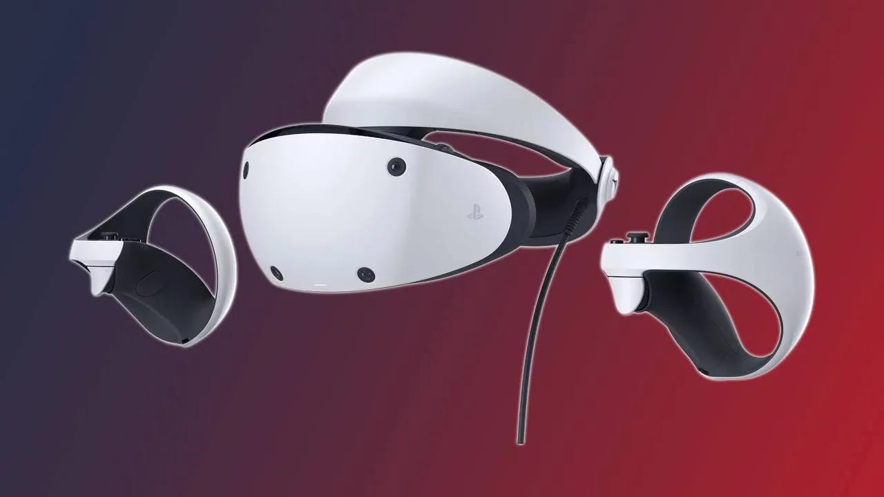 PSVR 2 headset and controllers