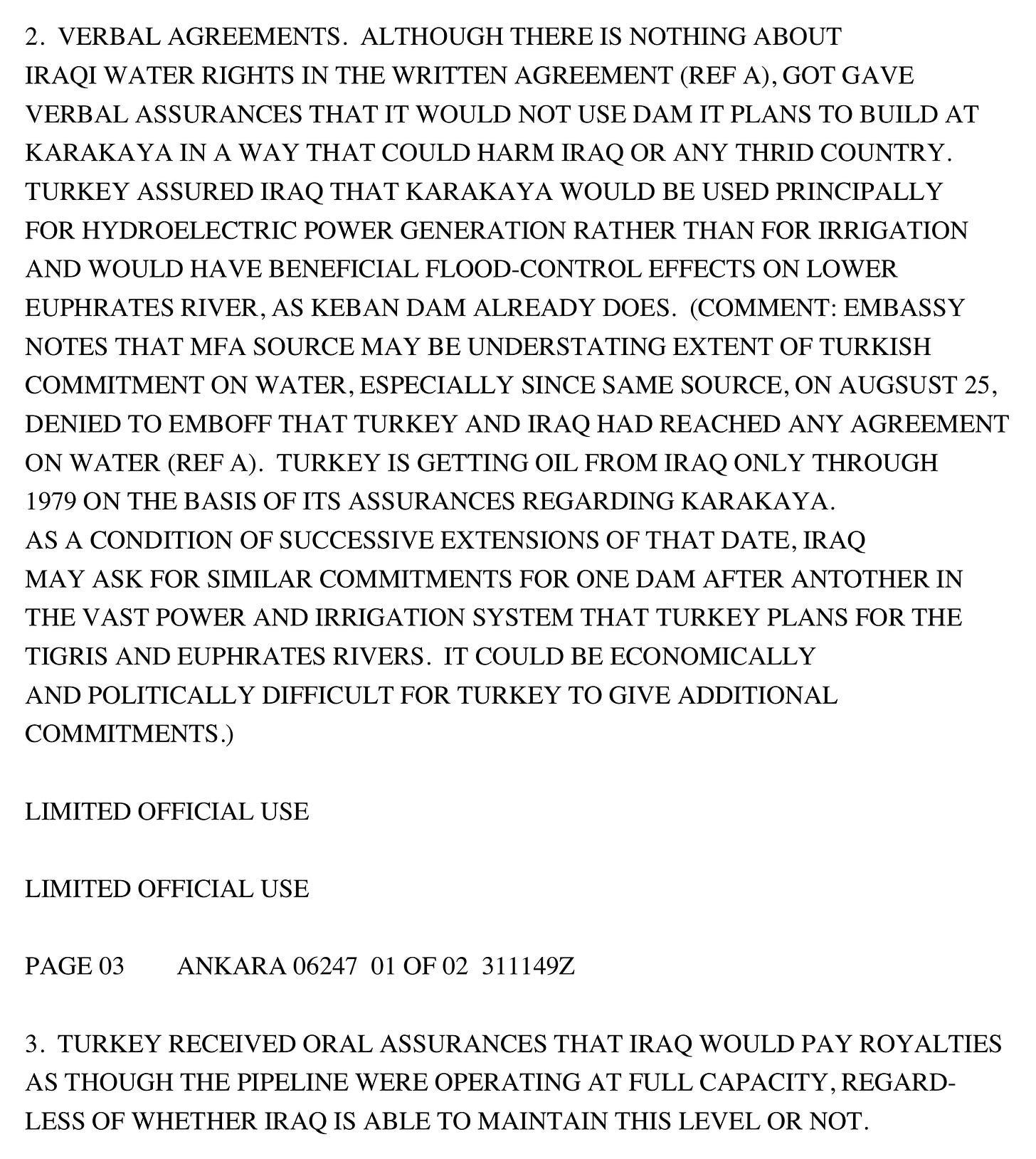 Ankara 6247, 31 August 1978, paragraphs 2–3. Contiguous excerpt from released-text PDF, including source headers; not an original telegram scan. Ankara 6247, 31 August 1978, paragraphs 2–3. Contiguous excerpt from released-text PDF, including source headers; not an original telegram scan.