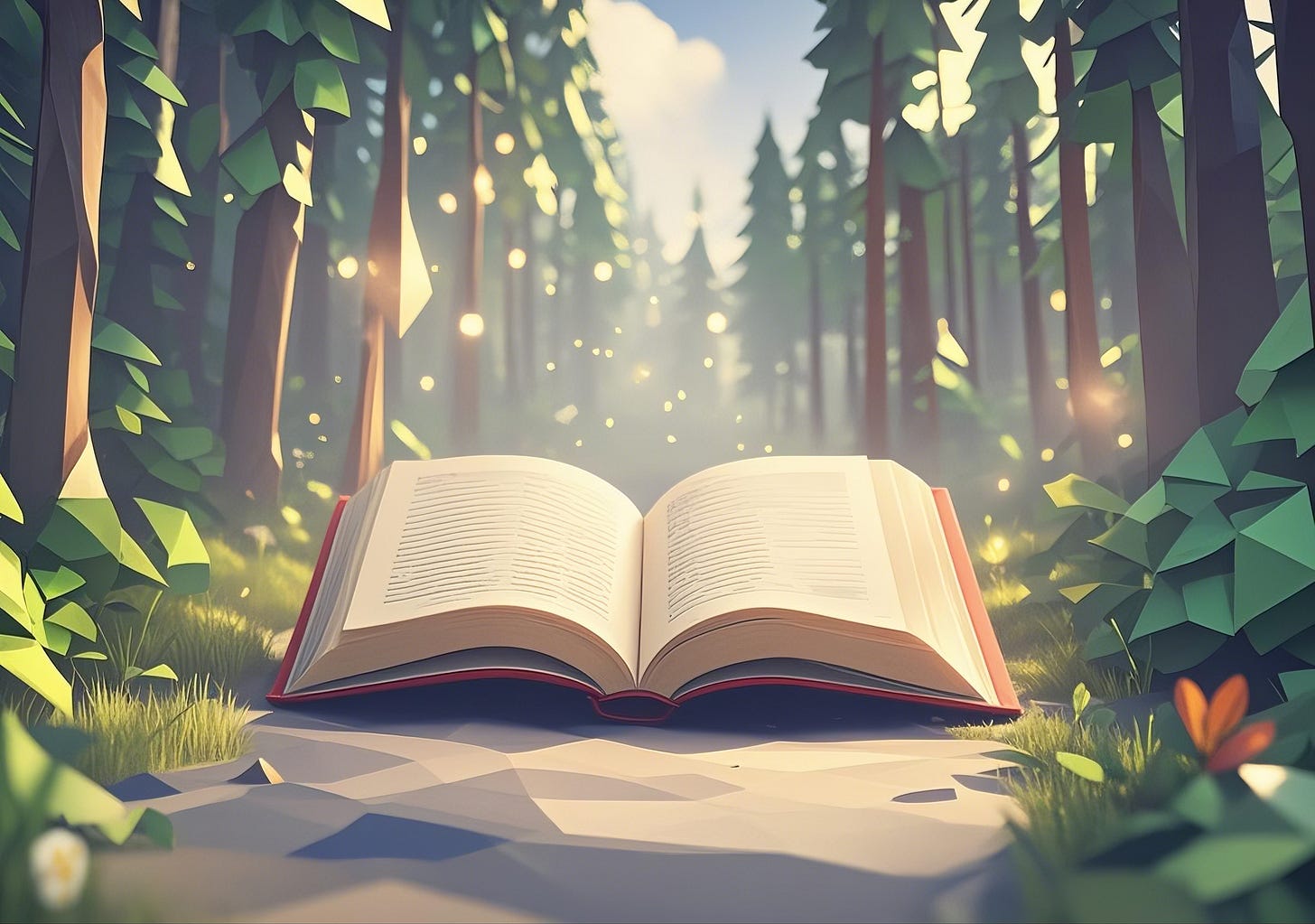 magical book in forest