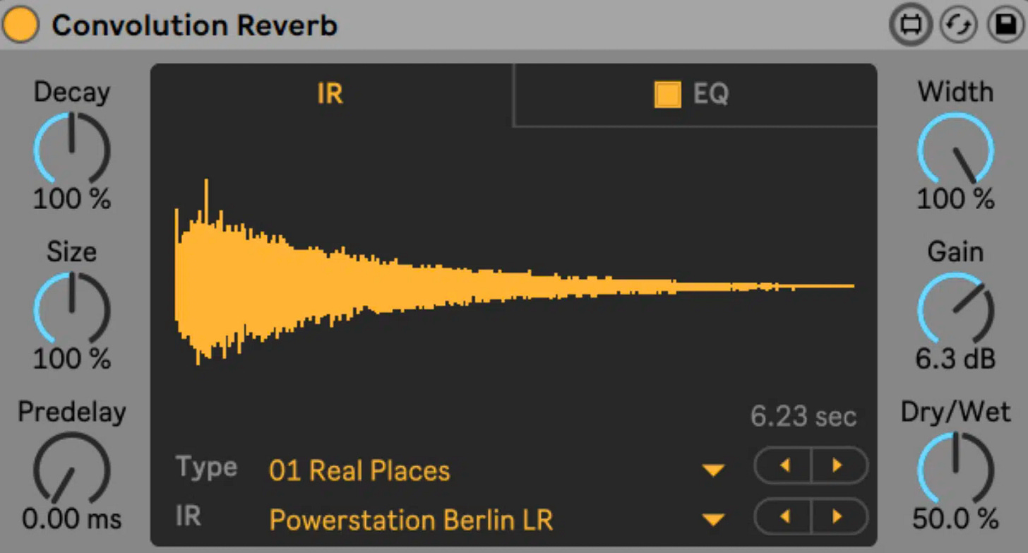 Vocal waveform showing long reverb tail that muddies the mix