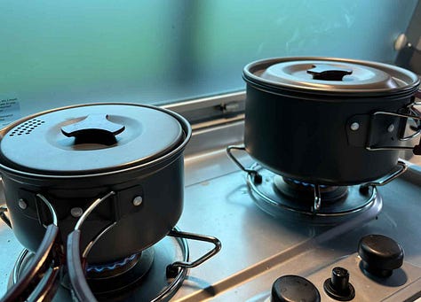 Camping Stove, Chilli and Rice
