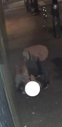 Man assaulting woman in unprovoked attack Man assaulting woman in unprovoked attack