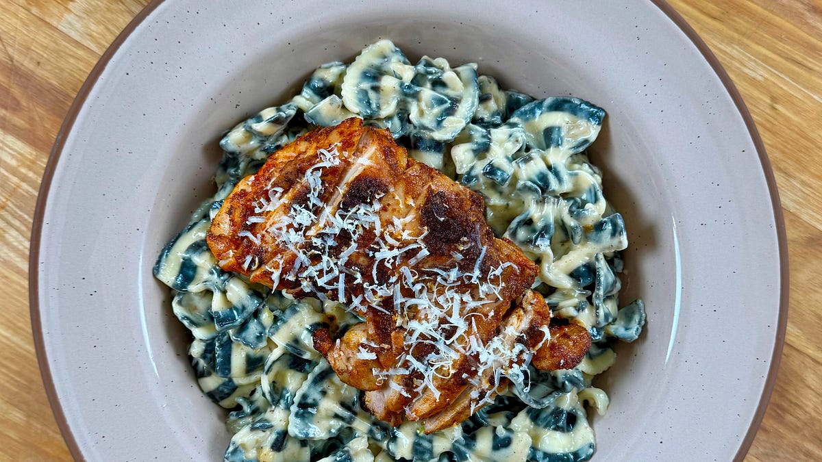 Blackened Chicken Alfredo - by Ian Fujimoto - Not a Chef