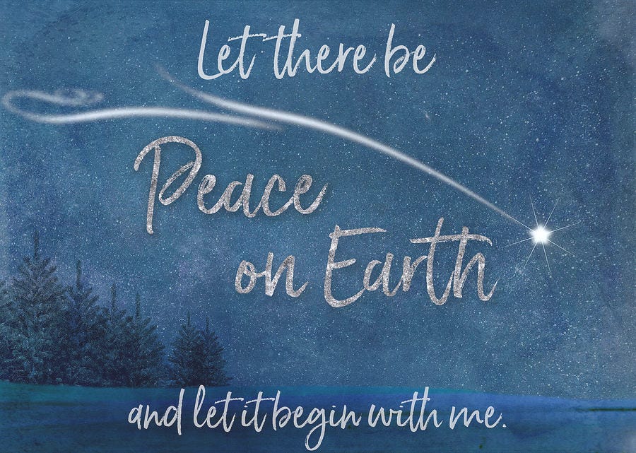 Peace On Earth Christmas Card by Teresa Wilson
