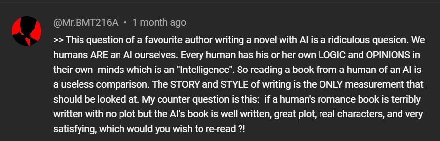 we are AI YouTube comment