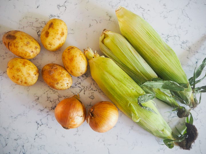 Seasonal sweetcorn 