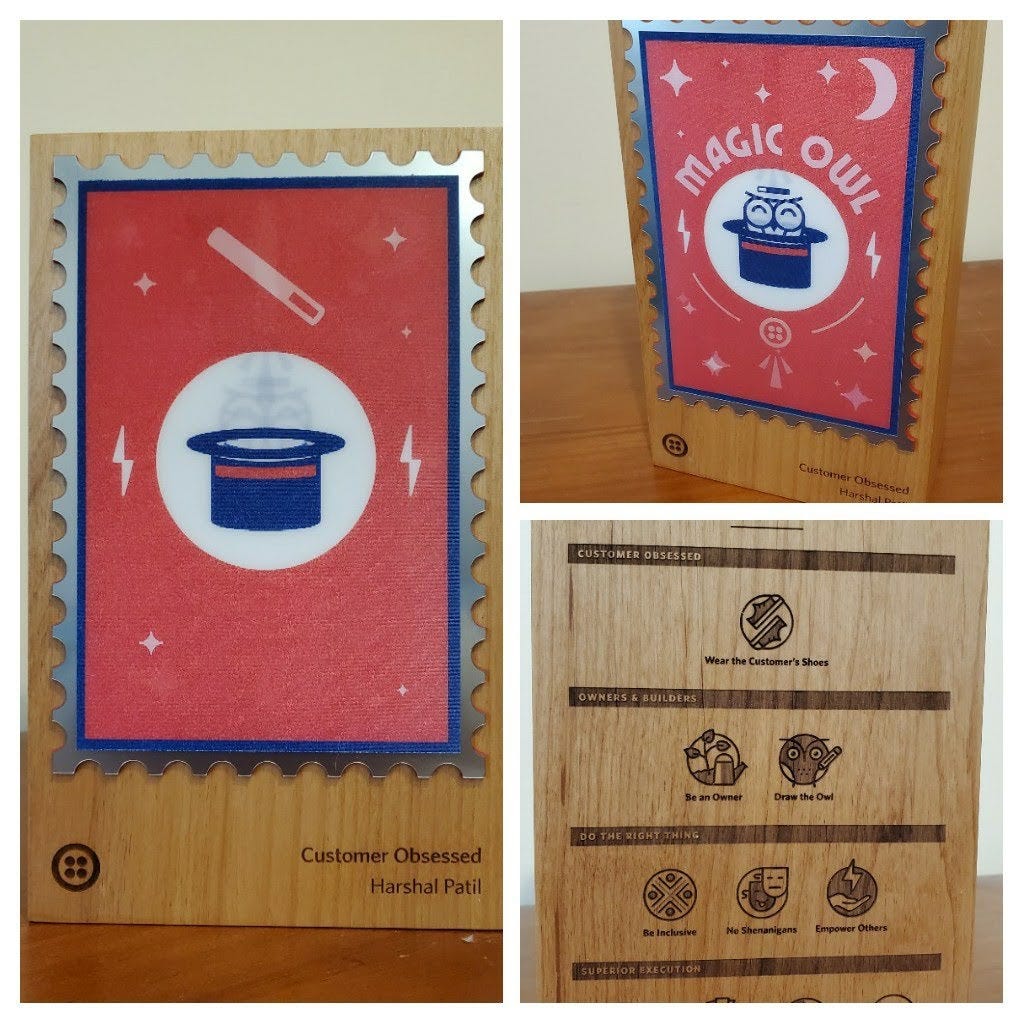 3 pictures of magic owl wooden box