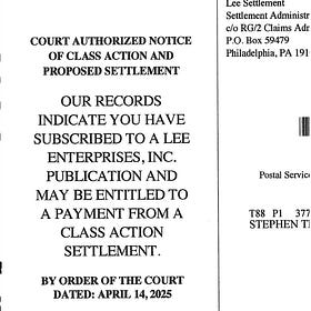 Deadline to file claim form in local class action July 17, 2025