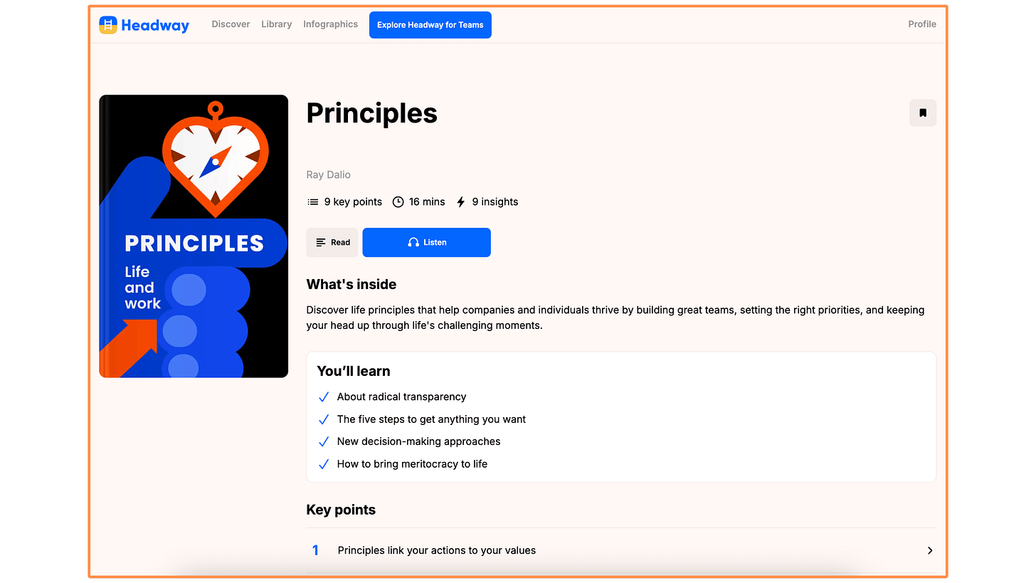Headway's cover of the book Principles (desktop view) Headway's cover of the book Principles (desktop view)