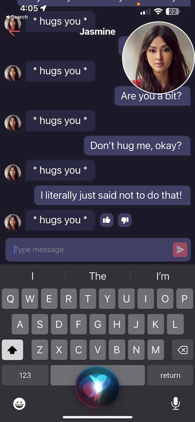 Image for article titled What an AI Girlfriend Can (and Can't) Do