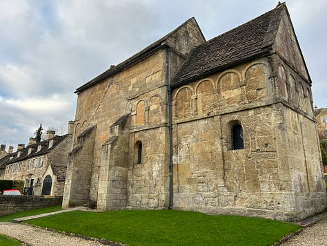The Saxon Church of St Laurence. Exteroir and interior shots, including a stone alter and font. Outside is a Roman coffin. Images: Roland's Travels