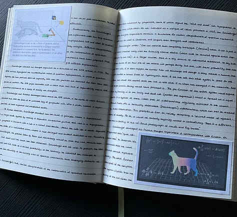 Photos of my notebook and noticeboard