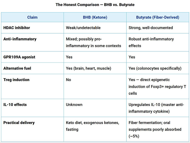 bhb vs butyrate