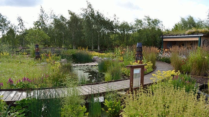 The slate garden in the London Wetlands Centre 