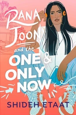 cover with the text “Rana Joon and the One and Only Now” and figure with long black hair