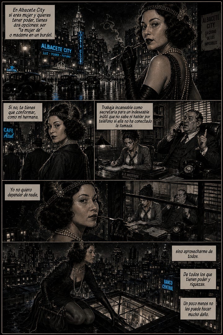 Comic Noir de El Oasis Clandestino. Autora Ana Agudo.