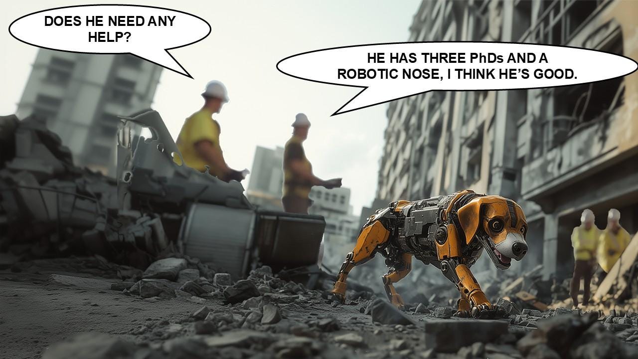 A robot dog in a city

AI-generated content may be incorrect.