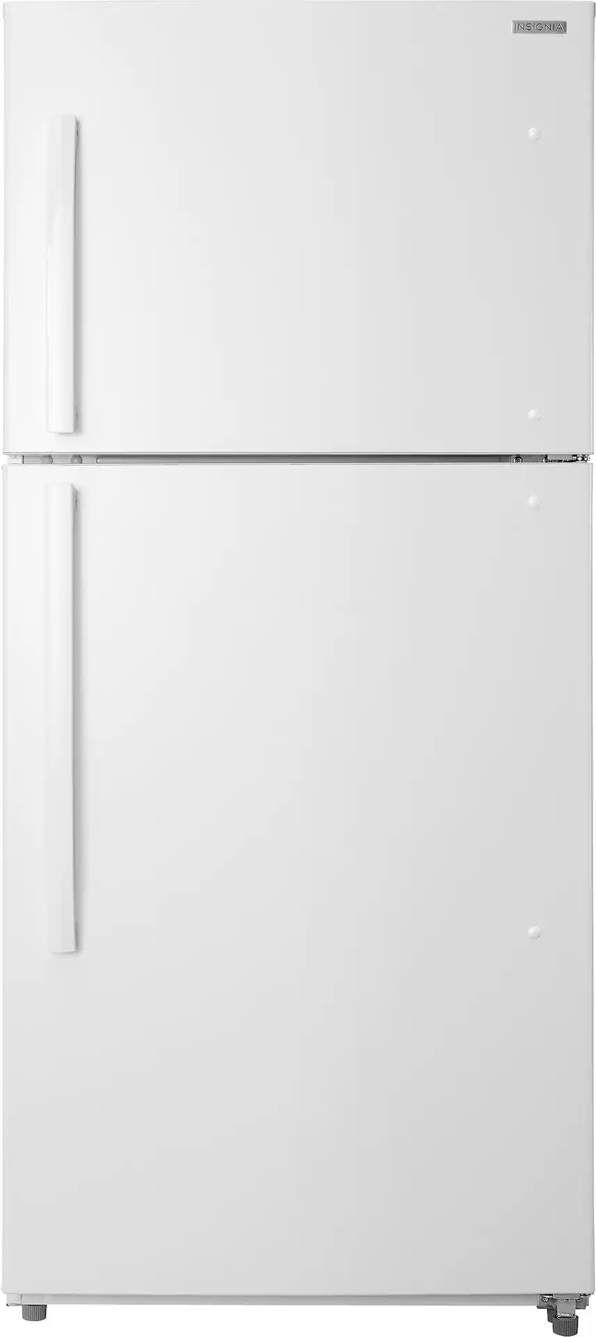 Front. Insignia™ - 18 Cu. Ft. Top-Freezer Refrigerator with Handles - White.