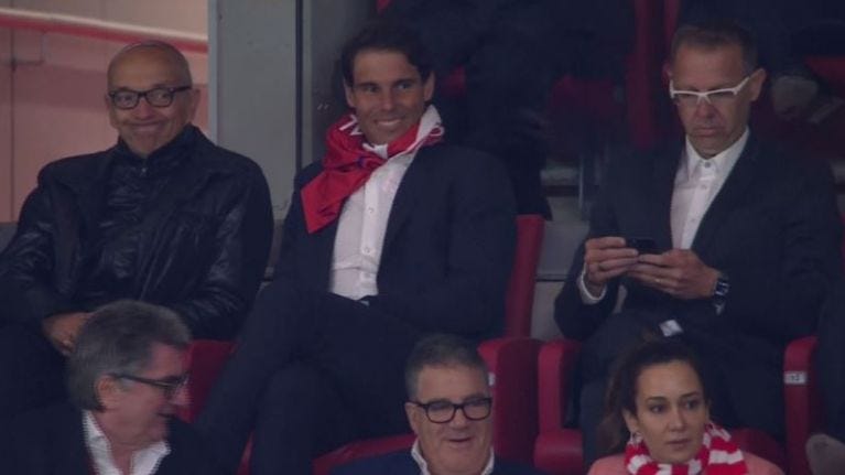 rafael nadal with real madrid jersey around neck rafael nadal with real madrid jersey around neck