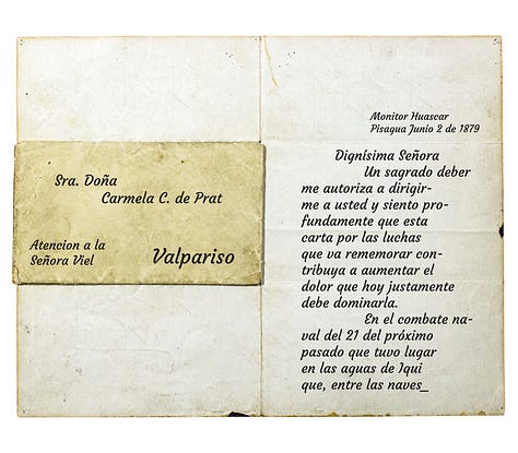 Transcripción literal de las cartas entre Miguel Grau y Carmela Carvajal de Prat