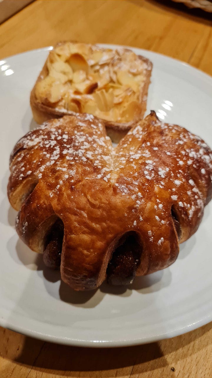 Bread and baked goods from a boulangerie in France