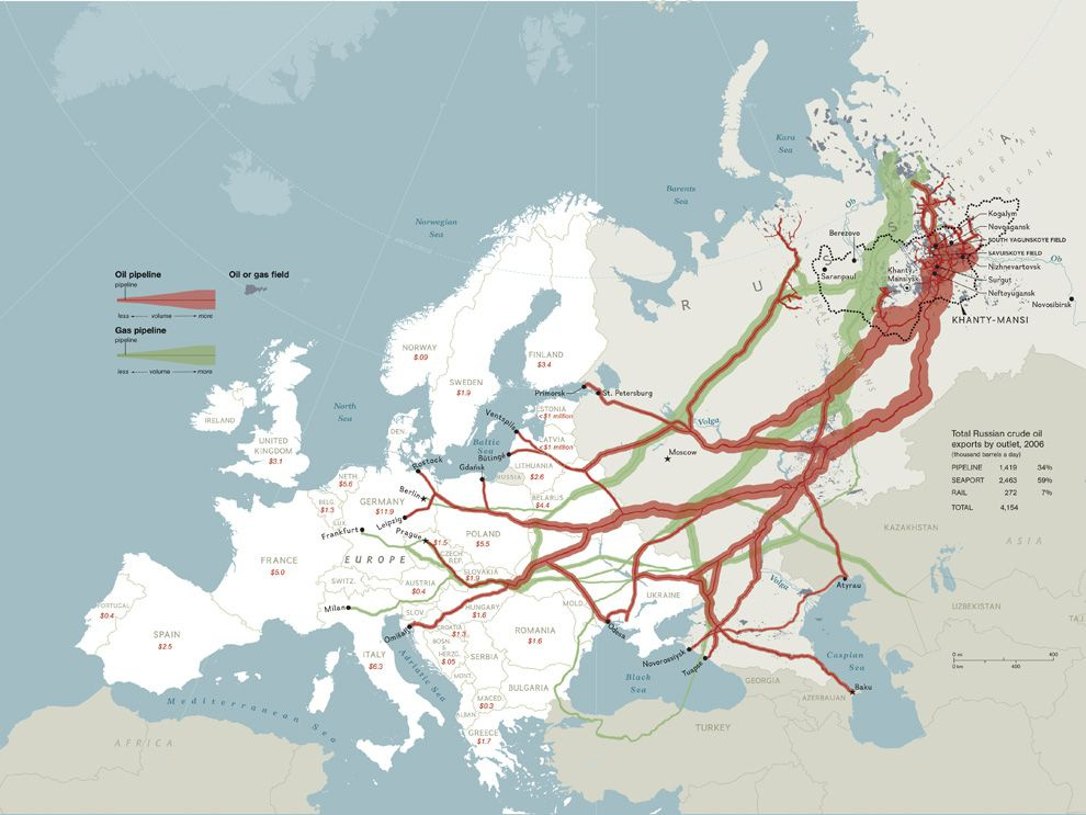 Russia has some of the largest natural gas and oil reserves in Europe. The future of European development may rest on Russia's energy supply to the heart of the continent.
Russia has some of the largest natural gas and oil reserves in Europe. The future of European development may rest on Russia's energy supply to the heart of the continent.