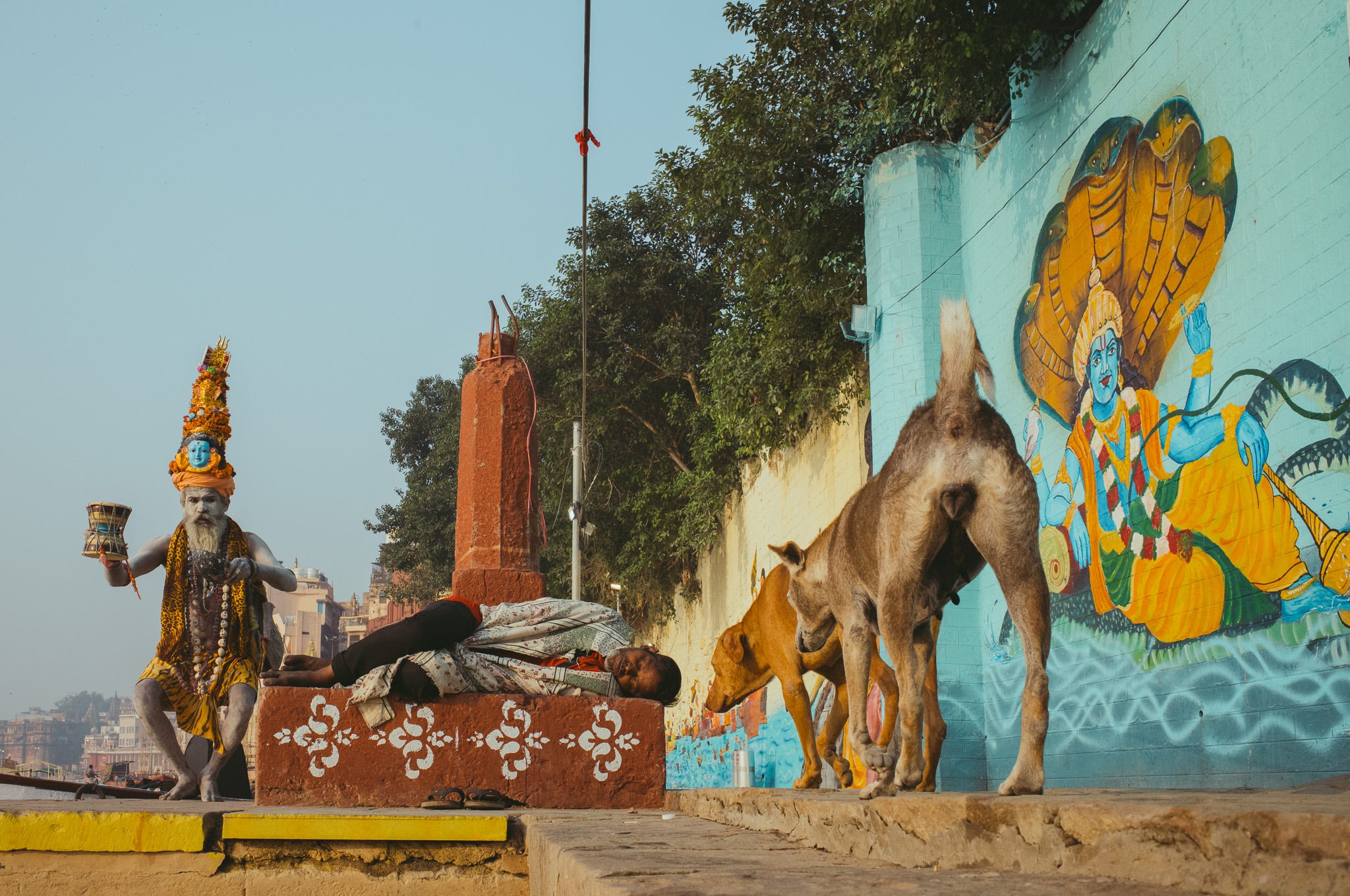 Framing with a 28mm can be an enjoyable process at times. This photograph was made at the ghats of Varanasi.