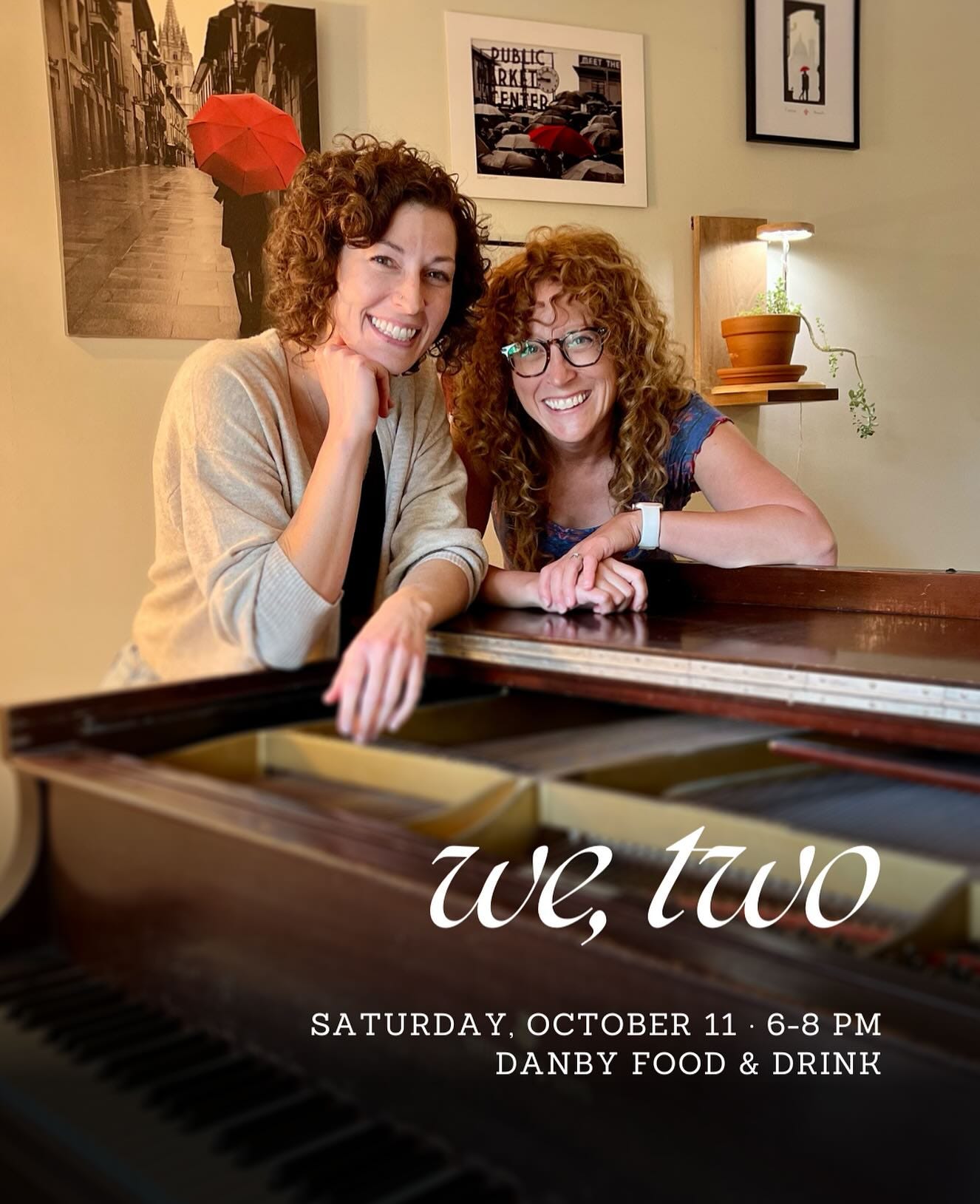 May be an image of 2 people, piano and text