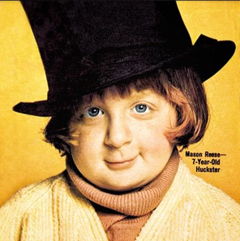 Mason Reese in a black stovepipe hat on the cover of TV Guide.