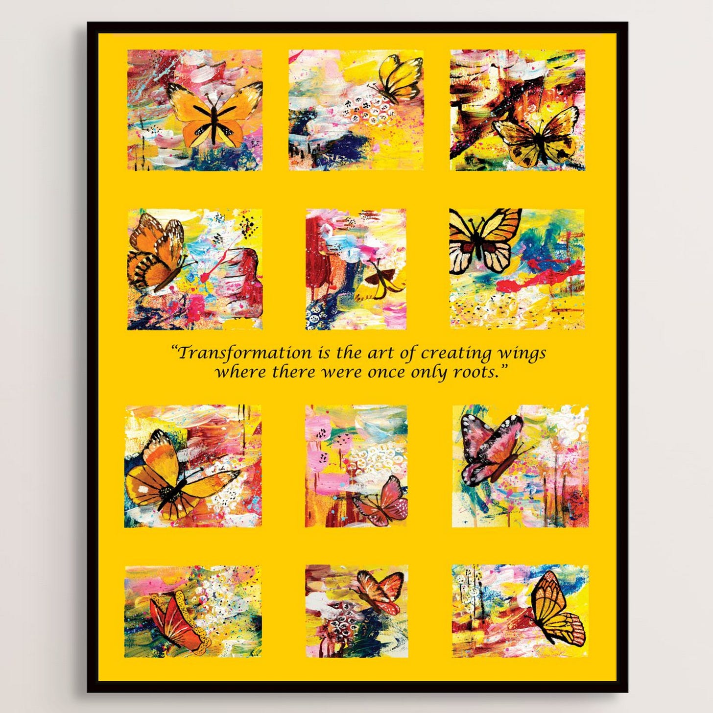 Series of butterfly paintings from the Transformation series.