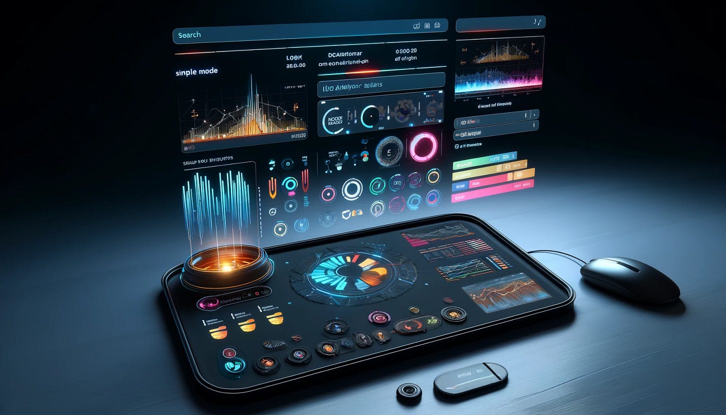 A futuristic and sleek user interface for Log Analytics KQL Simple Mode, inspired by the provided image. The interface features a clean, dark-themed dashboard with intuitive, user-friendly icons and buttons. It showcases real-time data visualization with colorful, dynamic charts and graphs. The search bar is prominently displayed at the top, with auto-complete suggestions and advanced filtering options. There is a sidebar with various log categories and filters. The overall design is modern, with smooth animations, and a focus on simplicity and efficiency for data analysis. The table of results is enhanced with vibrant highlights and easy-to-read fonts.