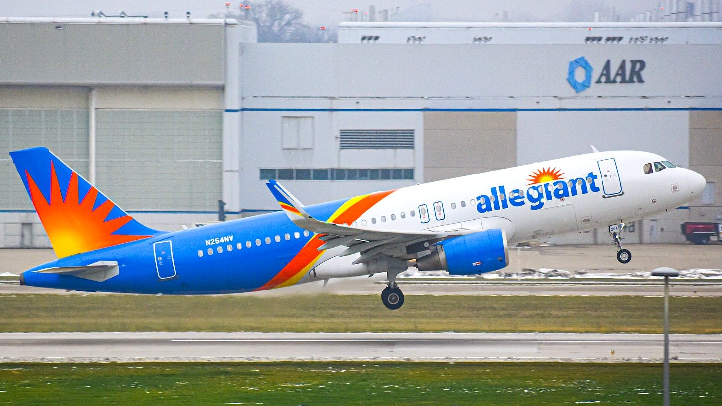 An Allegiant Air Airbus A320. Image: AVA Navigate via Wikimedia Commons An Allegiant Air Airbus A320. Image: AVA Navigate via Wikimedia Commons
