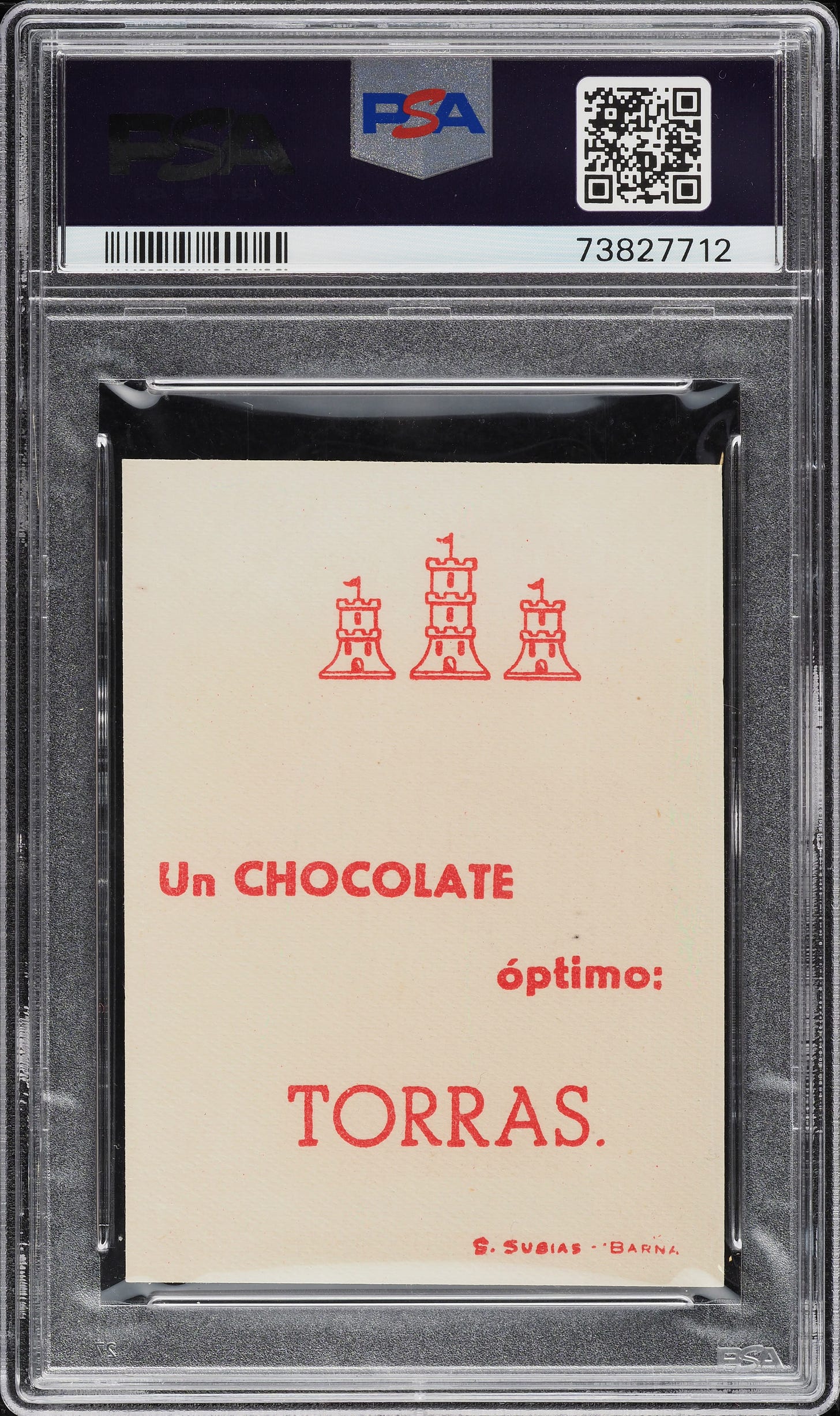 1953 S. Subias Chocolates Torras Futbolistas Alfredo Di Stefano ROOKIE PSA 6 - Back