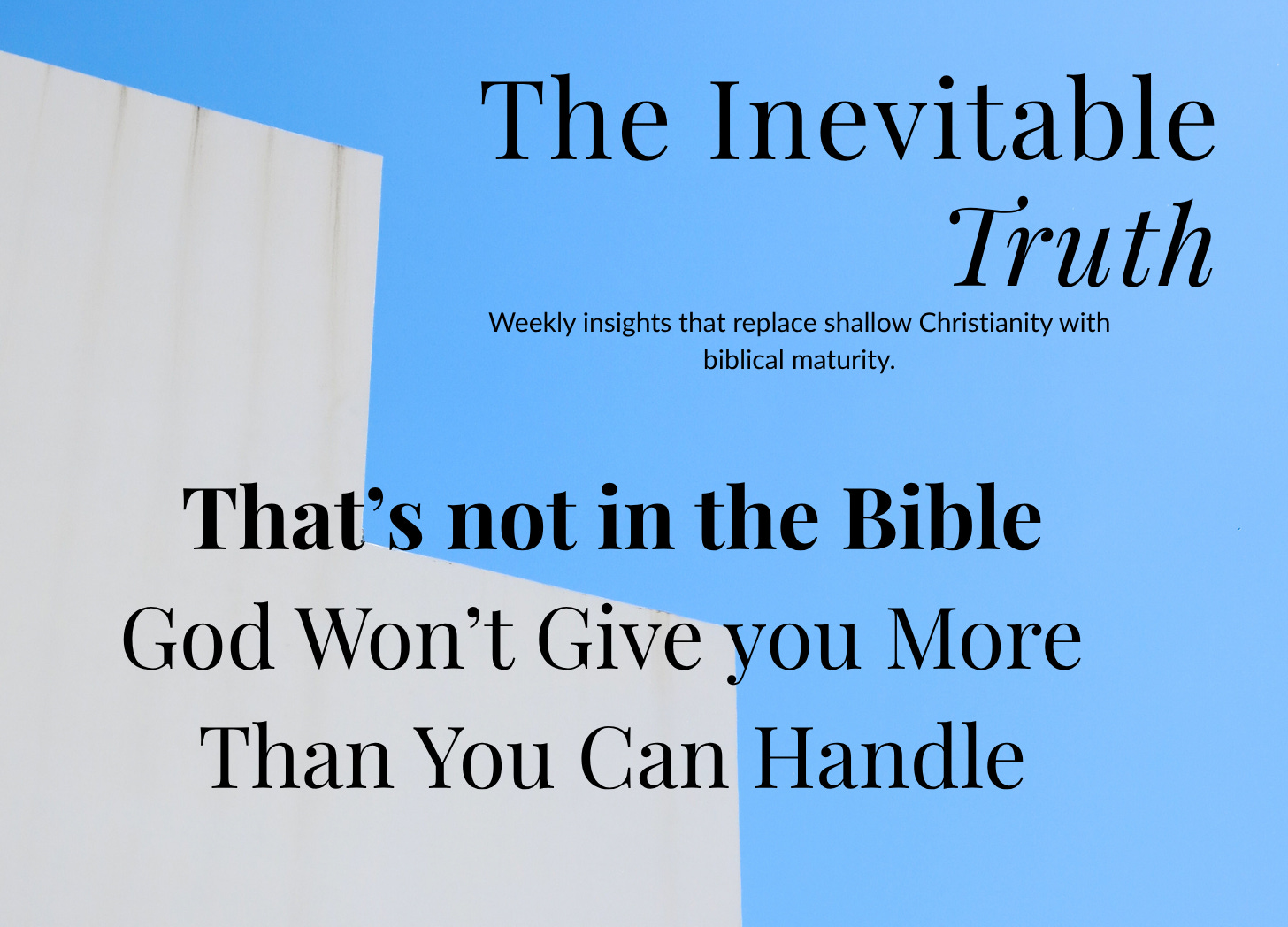That's not in the bible