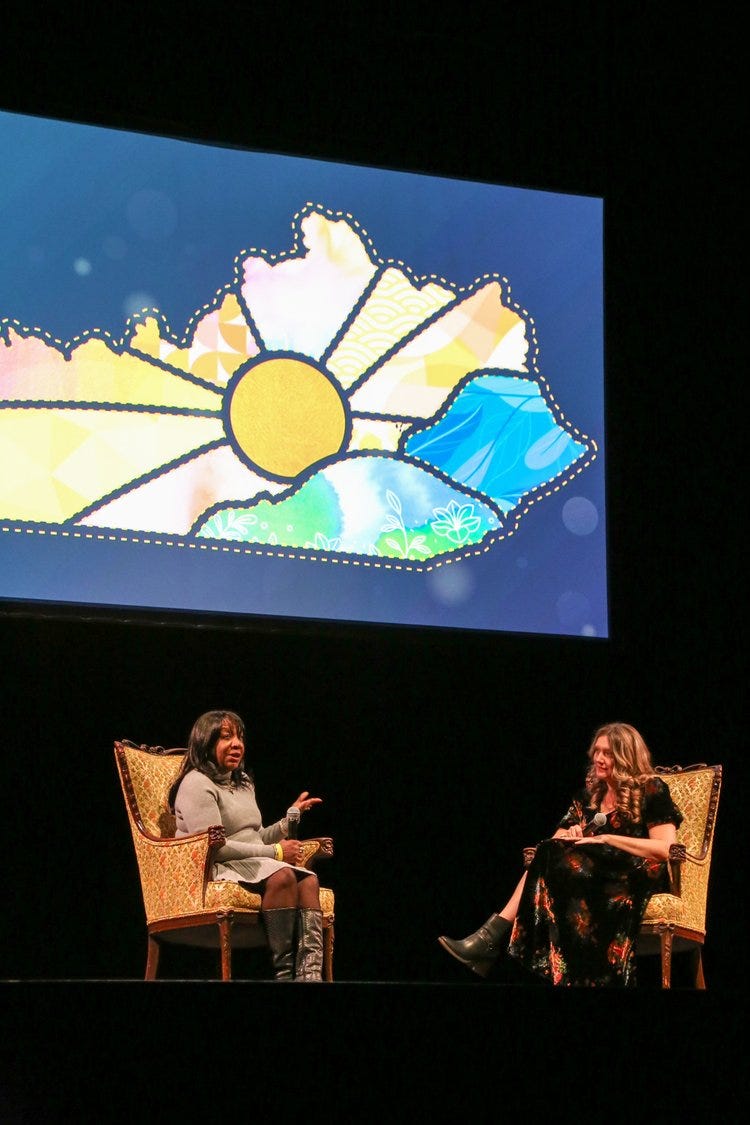  Betty Dobson &amp; Savannah Barrett onstage during the Long Conversation. Photo by Hannah Almon Matangos. 