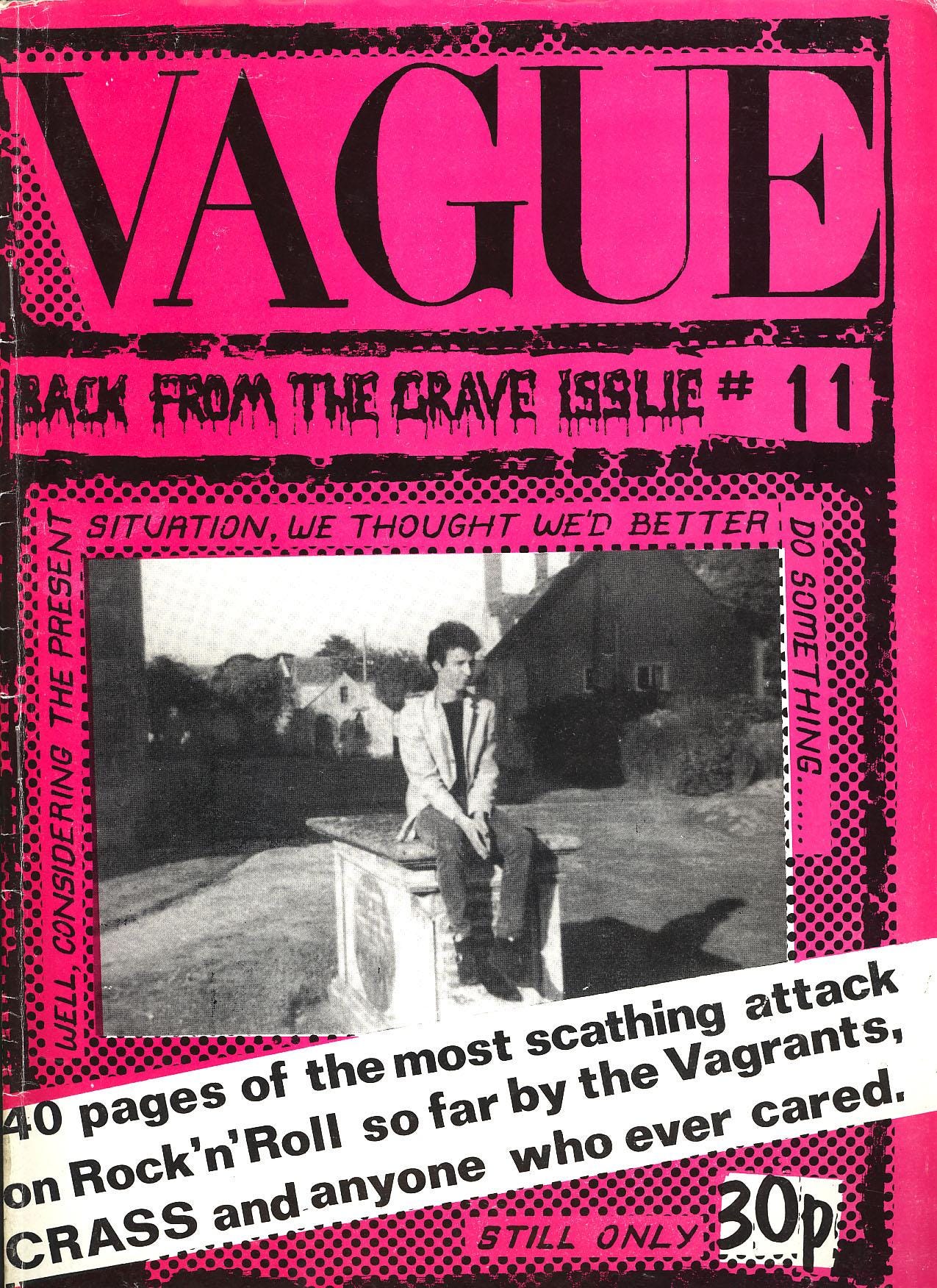 London College of Communication Library on X: "It's International Zine  Month! Today's zine 'Vague 11' by Tom Vague, 1981. #IZM2015  http://t.co/ROiGJrRMeH" / X