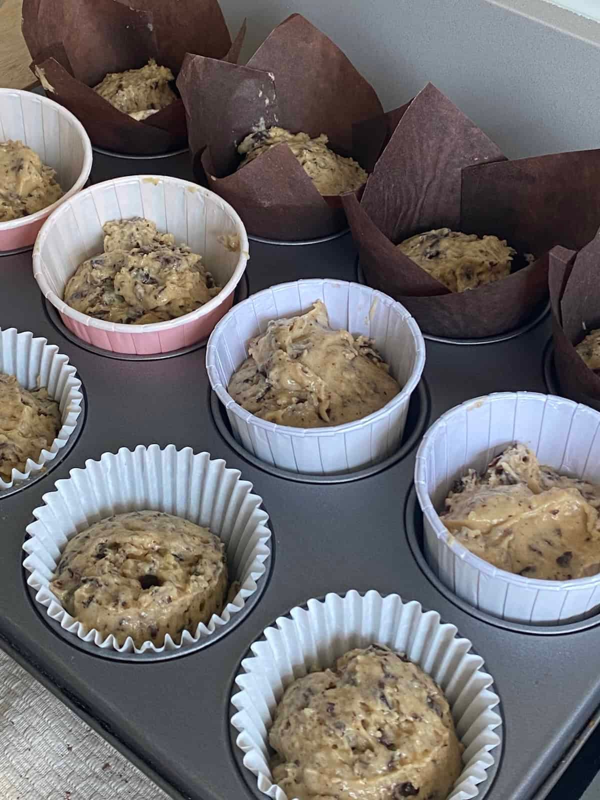 Fill muffin cases with batter to ¾ full. Fill muffin cases with batter to ¾ full.
