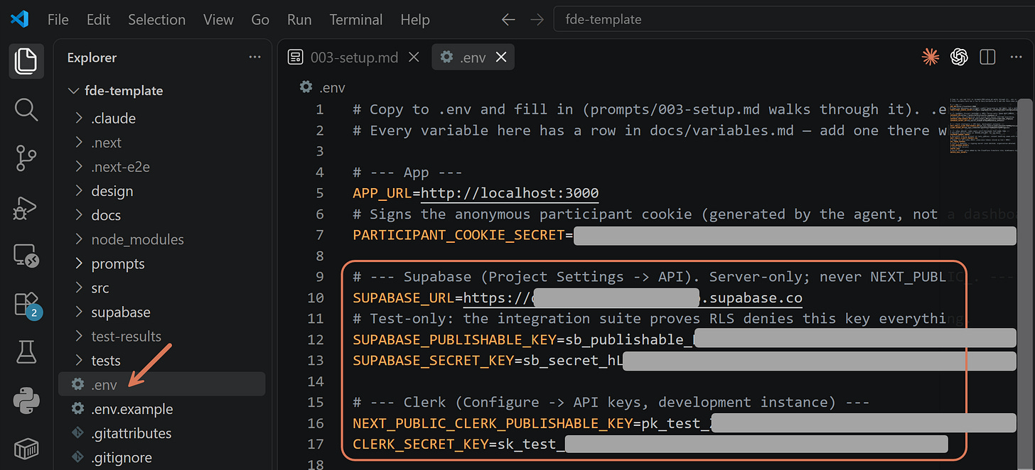 VS Code, Configure your access keys VS Code, Configure your access keys